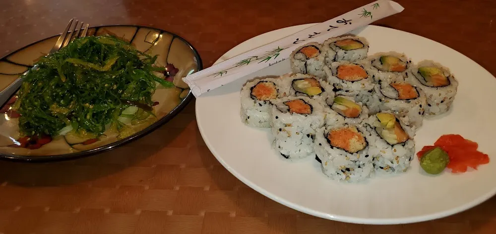 Alaskan Roll and Seaweed Salad